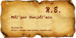 Móger Benjámin névjegykártya